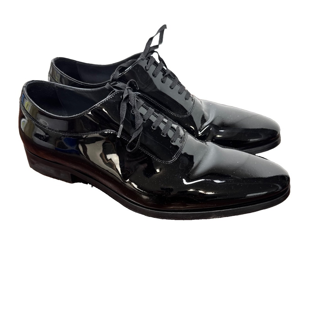 Suitsupply Mens Black Tuxedo Dress Shoes Sz 10 US Formal Made in Italy Gala